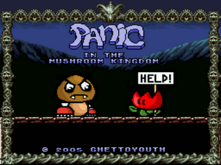 Panic in the Mushroom Kingdom Title Screen